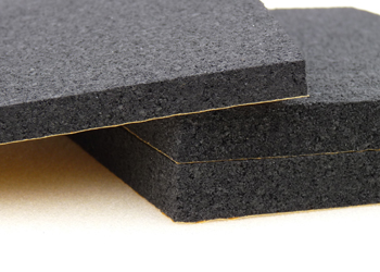 three sheets of black high density non-flammable foam