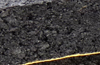 side view of black high density acoustic foam