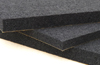 three sheets of black high density non-flammable foam