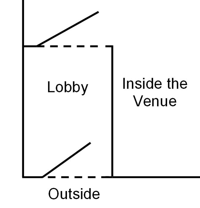 plan drawing of double door entry system