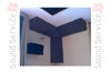 grey foam sound absorbing corner cube fitted with triangular absorbers