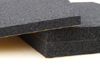three sheets of black high density non-flammable foam