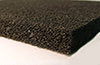 corner view of black sound absorbing foam