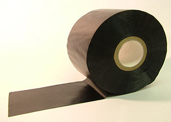 Black jointing tape being unrolled