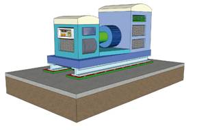 noisy machine isolated from base with anti-vibration mounts