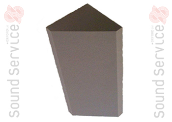 grey, upright triangular acoustic corner trap
