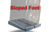 pair of sloped foot anti-vibration speaker isolators beneath music speaker
