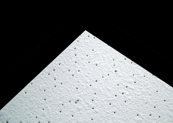 Tilesorption for reducing echo in rooms mounted in a ceiling grid system